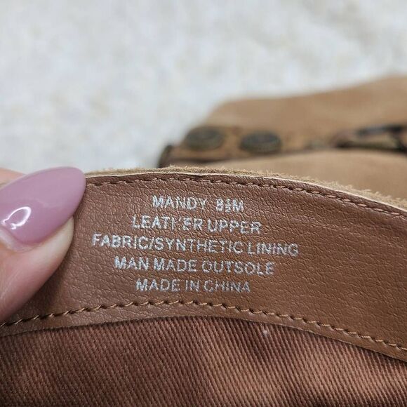 Yellow Box Mandy Western Inspired Tan Suede Leather Harness Bootie sz‎ 8.5 - Picture 7 of 7